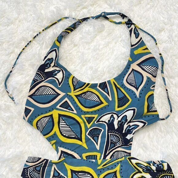 Aerie Blue Halter Cut Out One Piece Swimsuit 9959 - Picture 5 of 10